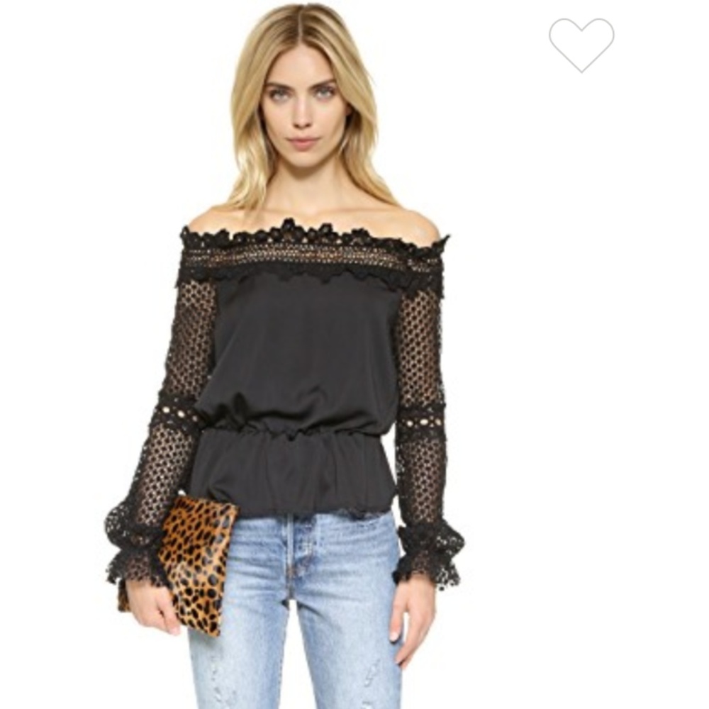 Ejerz Off The Shoulder Lace/Crochet Top